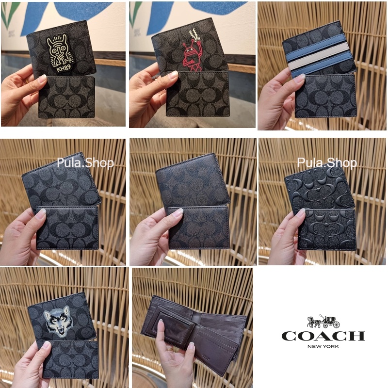 กระเป๋าสตางค์ใบสั้น พร้อมที่ใส่บัตร F68217 F11945 F31522 F26072 F75371 F74993 COMPACT ID WALLET 007/