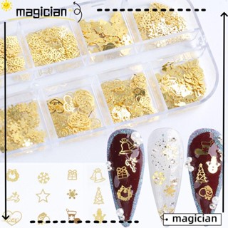 Mag อุปกรณ์ตกแต่งเล็บ เลื่อม ลายคริสต์มาส 600 ชิ้น/กล่อง