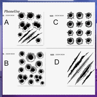 สติกเกอร์รูปลอก ลายรูกระสุนตลก สําหรับติดตกแต่งหมวกกันน็อค รถจักรยานยนต์ รถยนต์ DIY