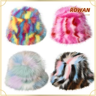 Rowans หมวกชาวประมง พับได้ ขนปุย สีสันสดใส เหมาะกับฤดูหนาว