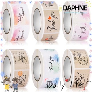 Daphne สติ๊กเกอร์ Thank You สี่เหลี่ยมผืนผ้า 350 ชิ้น/ม้วนสําหรับตกแต่งบรรจุภัณฑ์ขนาดเล็ก 2.5X3.7 ซม.