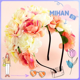 mihan ที่คาดผมลายดอกไม้สไตล์โบฮีเมียน