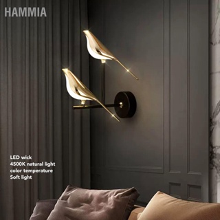  HAMMIA นอร์ดิก นก โคมไฟติดผนัง 4500K แสงธรรมชาติ ทันสมัย ​​ตกแต่ง LED สำหรับห้องนั่งเล่น ห้องนอน 85‑265โวลต์