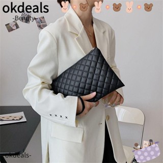 Okdeals กระเป๋าถือ หนัง ปักลายเพชร แฟชั่น สําหรับงานราตรี ซองจดหมาย