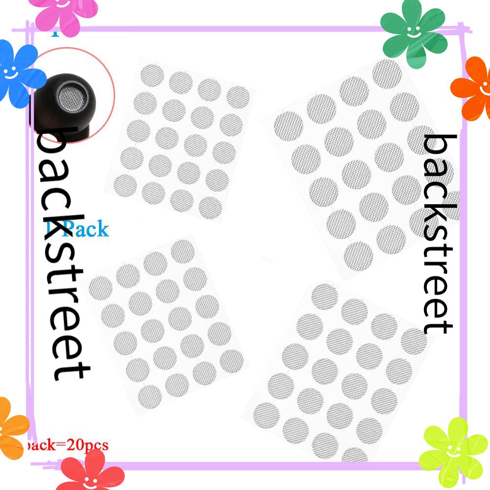 Backstage 20 ชิ้น/เซ็ต 4 มม.4.2 มม.4.7 มม.5 มม.ใหม่เครือข่ายฝุ่น Self-adhere กันฝุ่นสุทธิเหล็กตาข่ายชุดหูฟังเปลี่ยน Professional In-ear หูฟังอะไหล่กรองหน้าจอ