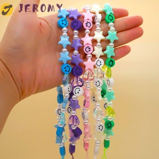 Jeromy สายคล้องโทรศัพท์มือถือ ประดับลูกปัดอะคริลิค แบบนิ่ม ป้องกันการสูญหาย