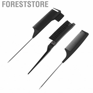 Foreststore Double Sided  Brush Professional Salon Soft Nylon Rat Tail Comb for Highlighting Coloring Combs Set