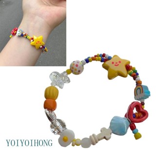 Yoi สร้อยข้อมือ ประดับลูกปัด รูปดาวน่ารัก สีสันสดใส เครื่องประดับ สําหรับงานปาร์ตี้