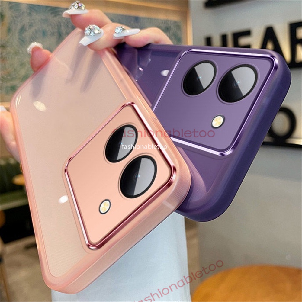 เคสซิลิโคนนิ่ม ทรงสี่เหลี่ยม กันกระแทก สําหรับ Vivo Y36 Y27 Y02T Y16 Y22s Y35 Y78 Y 36 Y 27 Y 02T Y 16 Y 22 Y 35 Y 78 4G 5G
