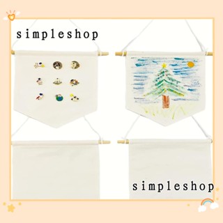 SIMPLE ธงแบนเนอร์ ผ้าแคนวาส DIY สําหรับตั้งโชว์ และป้ายฉลาก 4 ชิ้น