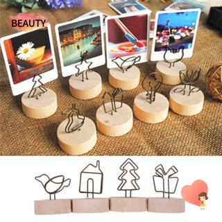 1 PC Party Decor DIY Desktop Ornament Memo Card Home Decoration Round Wooden Holder