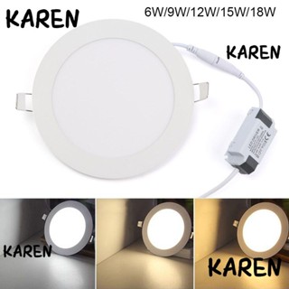 KAREN 6/9/12/15/18W LED Spotlight Flat Panel Super Bright Home Bulb Panel Downlight