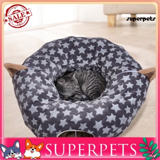 Superpets เบาะที่นอนอุโมงค์ ผ้าสักหลาด ให้ความอบอุ่น สําหรับสัตว์เลี้ยง แมว