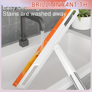 Wiper Mop ครัวเรือนสามารถกวาดผง/น้ำ Telescopic Rod Mop ไม้กวาดซิลิโคนทำความสะอาดพื้น bri