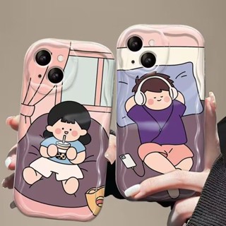 เคสโทรศัพท์มือถือนิ่ม กันตก ลายเด็กผู้หญิงชานม สําหรับ IPhone 11 12 Pro Max X XR XS Max SE 7 Plus 8 Plus 8 Plus IPhone 13 Pro Max IPhone 14 Pro Max