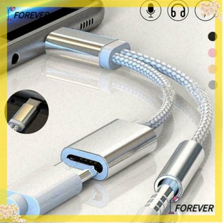 Forever 2 in 1 อะแดปเตอร์แปลงสายเคเบิ้ลเสียง USB C Type C เป็น 3.5 มม. อะลูมิเนียมอัลลอย หลากสี