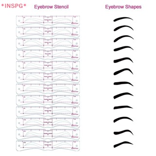 Inspg&gt; ใหม่ ชุดการ์ดเขียนคิ้ว ลายฉลุ ใช้ซ้ําได้ 12 ชิ้น