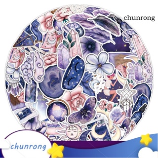 Chunrong สติกเกอร์ ลายกราฟฟิตี้ ดวงจันทร์ กันน้ํา ทนแดด สําหรับตกแต่งขวดน้ํา 50 ชิ้น