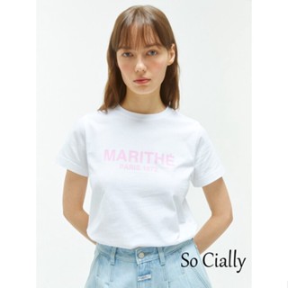 เสื้อยืดแขนสั้น พิมพ์ลายโลโก้ Marithe Francois แฟชั่นฤดูร้อน สไตล์เกาหลี