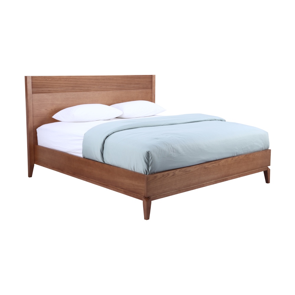 INDEX LIVING MALL เตียงนอน รุ่นทาร์โซ ขนาด 5 ฟุต (พื้นเตียงซี่) - สีทีค