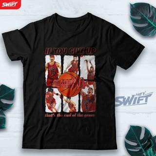 เสื้อยืด พิมพ์ลายอนิเมะบาสเก็ตบอล Slam Dunk สไตล์วินเทจ