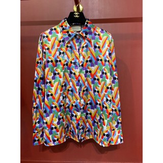 ♥ เช็คสินค้าก่อนสั่งGUCCI MULTICOLOR PRINT SILK SHIRT เสื้อเชิ๊ต เสื้อเชิ้ต แขนยาว สีสันสดใส ผ้าพรื้วสวย ลายคมชัด กุชชี่