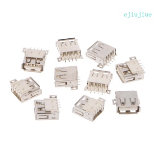 Cc ซ็อกเก็ตเชื่อมต่อ USB Type A 4 Pin ตัวเมีย 180 องศา 10 ชิ้น