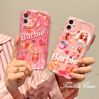 เคสโทรศัพท์มือถือแบบนิ่ม ลายบาร์บี้ 3D ขอบโค้ง สีชมพู สําหรับ Samsung A14 A34 A54 A03 A03s A04 A04e A04s A23 A13 A33 A53 A12 A22 A52 A52s A32 A51 A50 A50s A30s