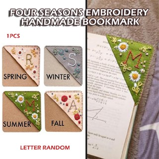 Embroidered Corner Bookmark Triangle Corner Page Bookmark Stitched Book Marker