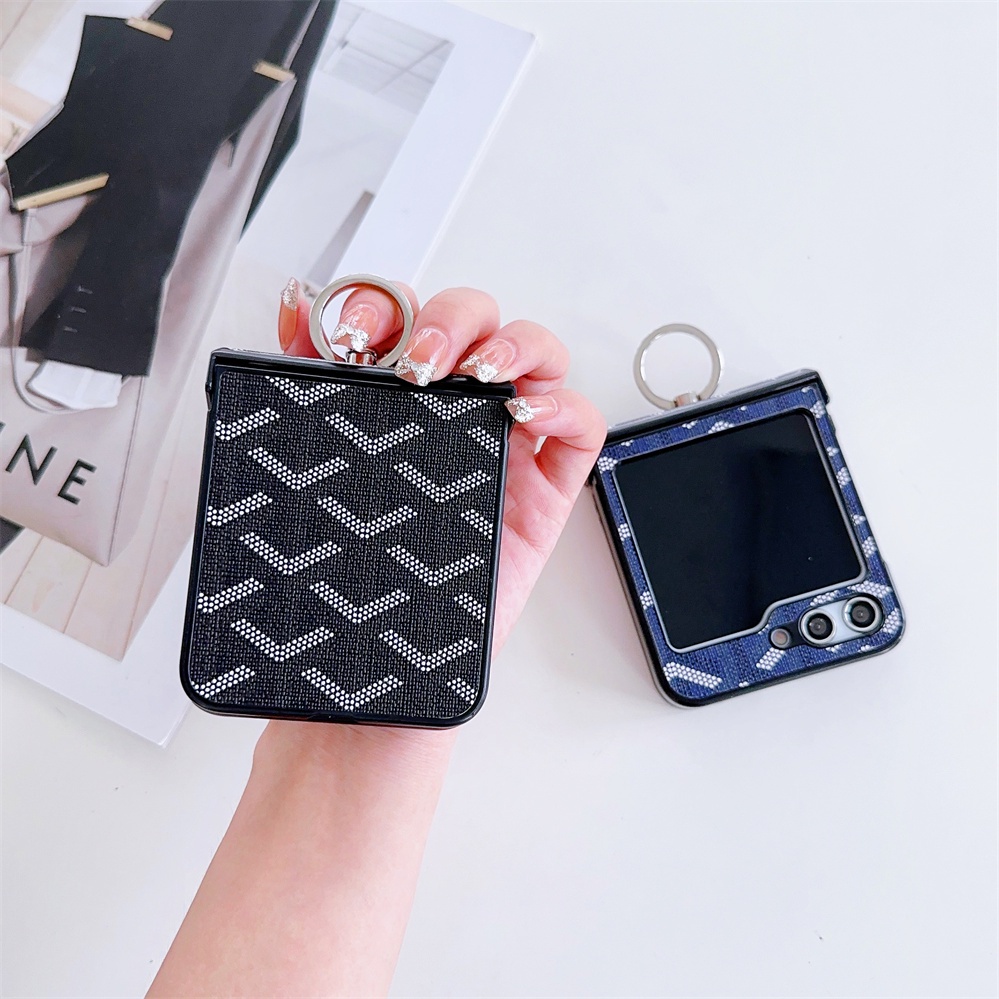 เคสโทรศัพท์มือถือ แบบพับได้ สไตล์มินิมอล พร้อมแหวนขาตั้ง สําหรับ Samsung Galaxy Z Flip 3 4 5 5G Galaxy Z Flip5