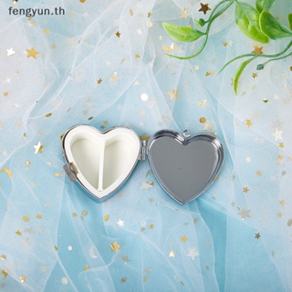 Fengyun กล่องเก็บยา แบบโลหะ รูปหัวใจ ขนาดเล็ก แบบพกพา