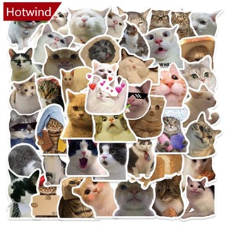 Hotwind สติกเกอร์ ลายกราฟฟิตี้แมวน่ารัก สําหรับตกแต่งสมุดภาพ โทรศัพท์ แล็ปท็อป DIY D8Q1 50 ชิ้น