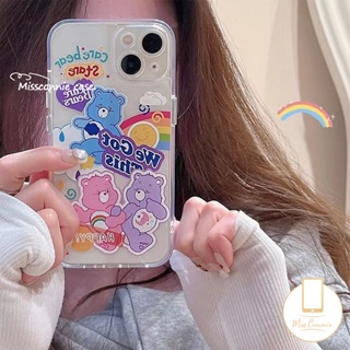 เคสโทรศัพท์มือถือแบบใส กันกระแทก ลายการ์ตูนหมีอวกาศ สีรุ้ง สําหรับ IPhone 7Plus 11 14 12 13 Pro Max 7 6s 8 6 Plus XR X XS Max SE 2020