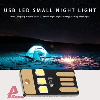 โคมไฟกลางคืน LED USB บางพิเศษ แบบพกพา ขนาดเล็ก สําหรับตั้งแคมป์ [Woodrow.th]