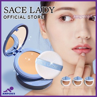 Sace Lady ออยล์ คอนโทรล เฟช พาวเดอร์ แป้งผสมรองพื้นเนื้อแมท กันน้ำ ติดทนนาน แป้งเซ็ตหน้าไร้ที่ติ แป้งแต่งหน้าขนาดกะทัดรัด -AME1