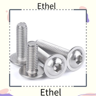 Ethel1 สกรูซ็อกเก็ตหกเหลี่ยม หัวหน้าแปลน สเตนเลส 304 (A2-70) M6 X 25 มม. ทนทาน 25 ชิ้น