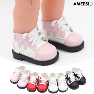 Ameesi รองเท้าตุ๊กตาจําลอง แบบนิ่ม ขนาดเล็ก 20 ซม. 1 คู่