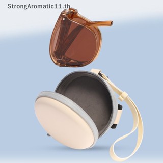 Strongaromatic กระเป๋าหนังนิ่ม มีซิป ทรงกลม สําหรับใส่แว่นตากันแดด