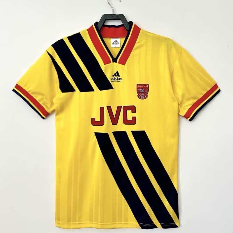 เสื้อกีฬาแขนสั้น ลายทีมชาติฟุตบอล Arsenal Away 1993-94 AAA แห้งเร็ว สไตล์วินเทจ สําหรับผู้ชาย ไซซ์ S-XXL