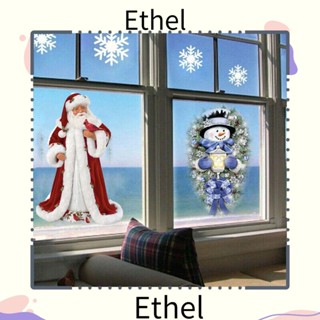 Ethel1 สติกเกอร์ ลายการ์ตูนซานตาคลอส ขนาด 20x30 ซม. สําหรับติดตกแต่งหน้าต่างบ้าน