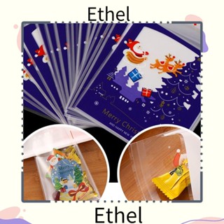 Ethel1 ถุงขนมคุกกี้ ลายซานตาคลอส ของขวัญคริสต์มาส สําหรับเด็ก 100 ชิ้น