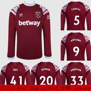 เสื้อกีฬาแขนยาว ลายทีมชาติฟุตบอล West Ham United 22 23 ชุดเหย้า