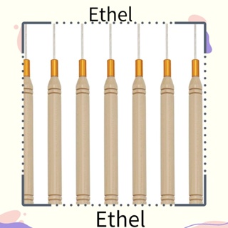 Ethel1 ตะขอซิลิโคน ด้ามจับไม้ สําหรับถักโครเชต์ 12 ชิ้น