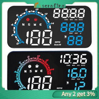 Rf เครื่องวัดความเร็วรถยนต์ HUD Head Up Display หน้าจอขนาดใหญ่ 5.5 นิ้ว USB GPS พร้อมสัญญาณเตือนความเร็วเกิน