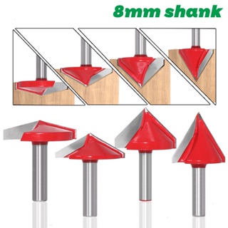 ดอกกัดเราเตอร์ คาร์ไบด์ CNC 3D ก้าน 8 มม. สําหรับงานไม้ทังสเตน 60 90 120 150 องศา