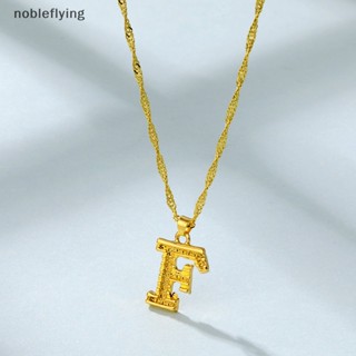 Nf 1 ชิ้น A-Z สร้อยคอตัวอักษร สีทอง สเตนเลส จี้ สําหรับผู้ชาย และผู้หญิง nobleflying