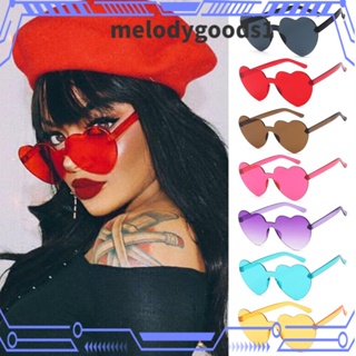 Melodygoods1 แว่นตากันแดด หัวใจ อินเทรนด์ โปร่งใส สีแคนดี้ สําหรับผู้หญิง