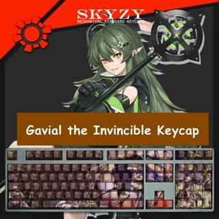 Gavial the Invincible keycaps Cherry Profile Arknights PBT Dye Sub ปุ่มกดคีย์บอร์ดเมคคานิคอล keycaps