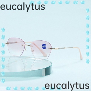 Eucalytus1 แว่นตาอ่านหนังสือแฟชั่น กรอบเบาพิเศษ หรูหรา แบบพกพา