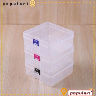 Popular กล่องพลาสติกใส ทรงสี่เหลี่ยม แบบพกพา ทนทาน สําหรับใส่เครื่องประดับ ลูกปัด